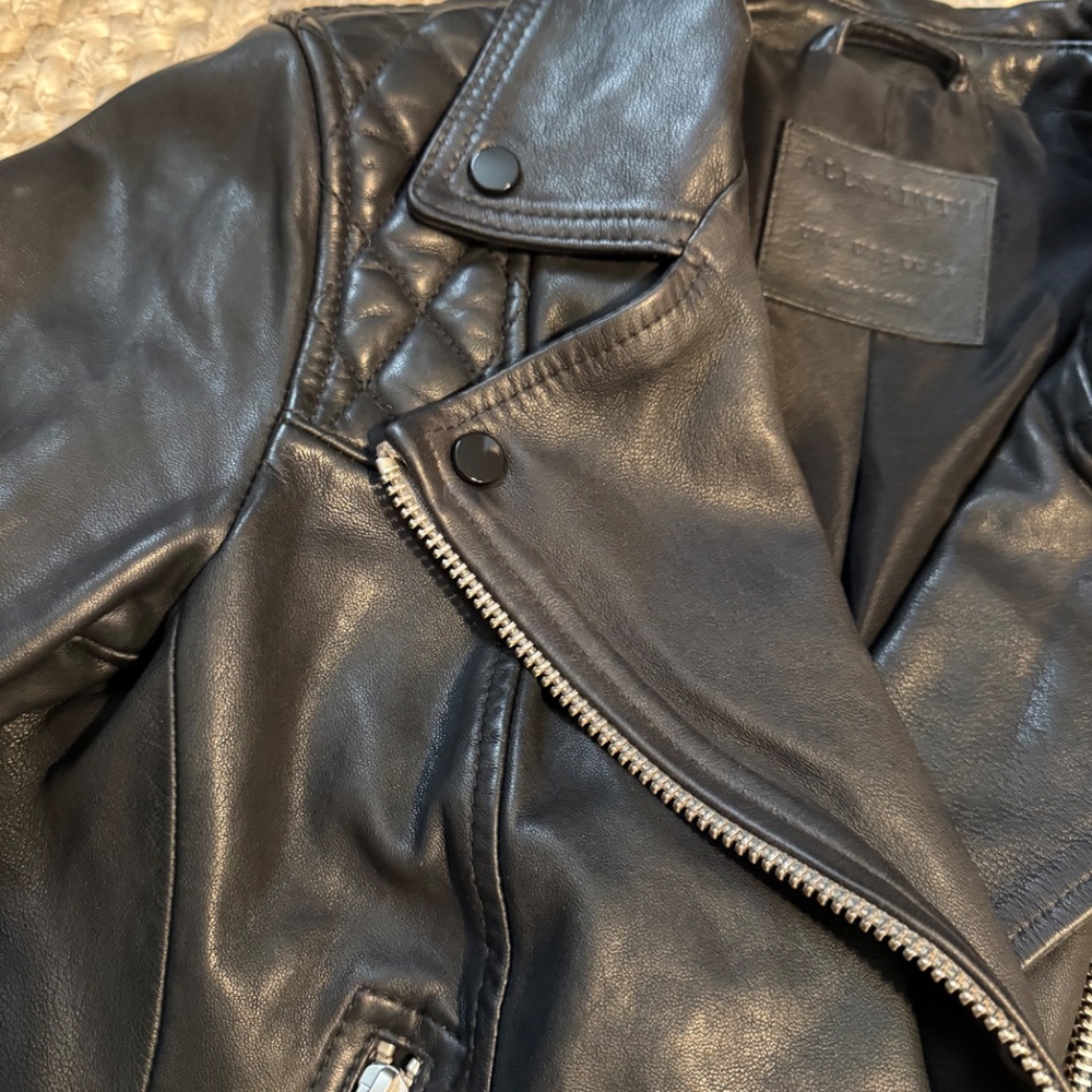 All Saints Conroy Leather Jacket XS /2 Brand new - Picture 7 of 13